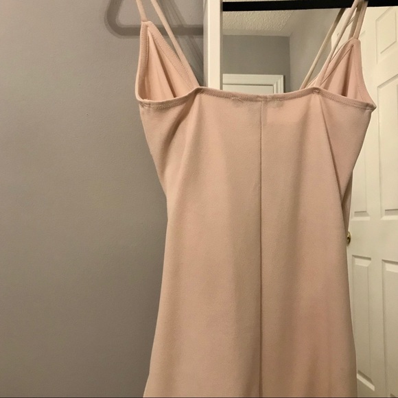 Light Pink Asymmetrical Bodycon Dress - Picture 4 of 6